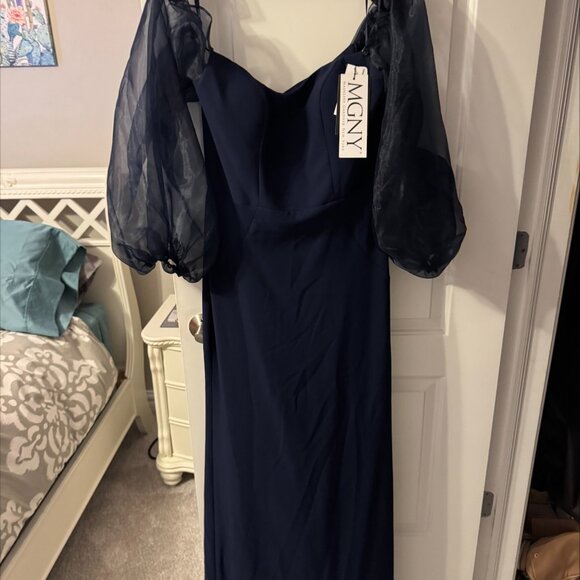 Morilee 72721 evening, mother of the bride gown. NWT Navy. Size 12. - Picture 6 of 10